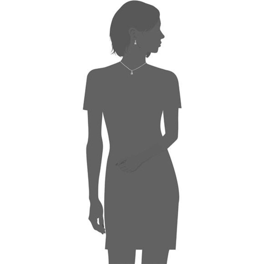 Nine West Women's Purple Necklace Earring Set Silver Tone - Picture 4 of 6